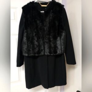 IMAN Women's coat with removable Faux Fur Vest